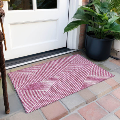 Tapis moderne Geo Chantille lavable en machine pour intérieur/extérieur