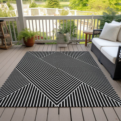 Tapis moderne Geo Chantille lavable en machine pour intérieur/extérieur