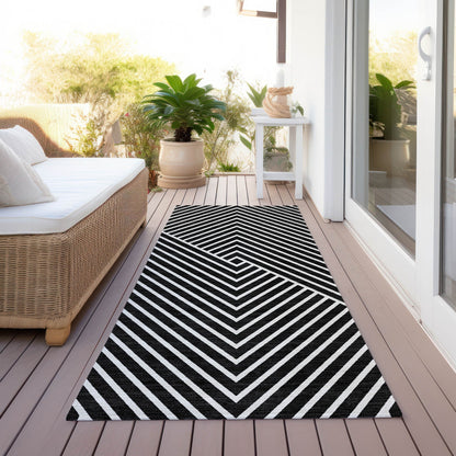 Tapis moderne Geo Chantille lavable en machine pour intérieur/extérieur