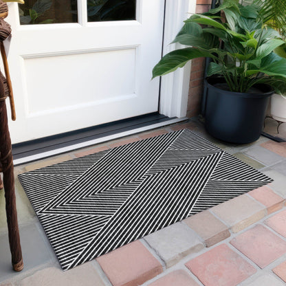 Tapis moderne Geo Chantille lavable en machine pour intérieur/extérieur