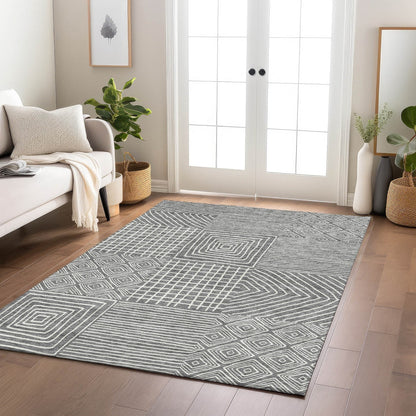 Tapis Chantille moderne en mosaïque lavable en machine pour intérieur/extérieur