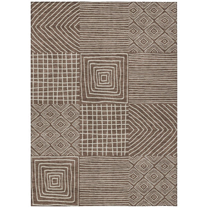 Tapis Chantille moderne en mosaïque lavable en machine pour intérieur/extérieur