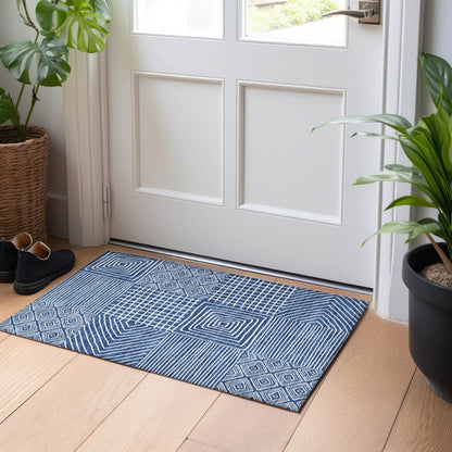 Tapis Chantille moderne en mosaïque lavable en machine pour intérieur/extérieur