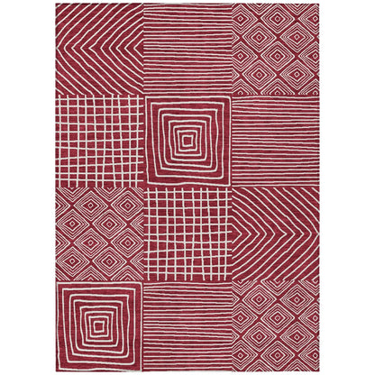 Tapis Chantille moderne en mosaïque lavable en machine pour intérieur/extérieur