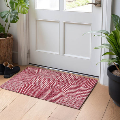 Tapis Chantille moderne en mosaïque lavable en machine pour intérieur/extérieur