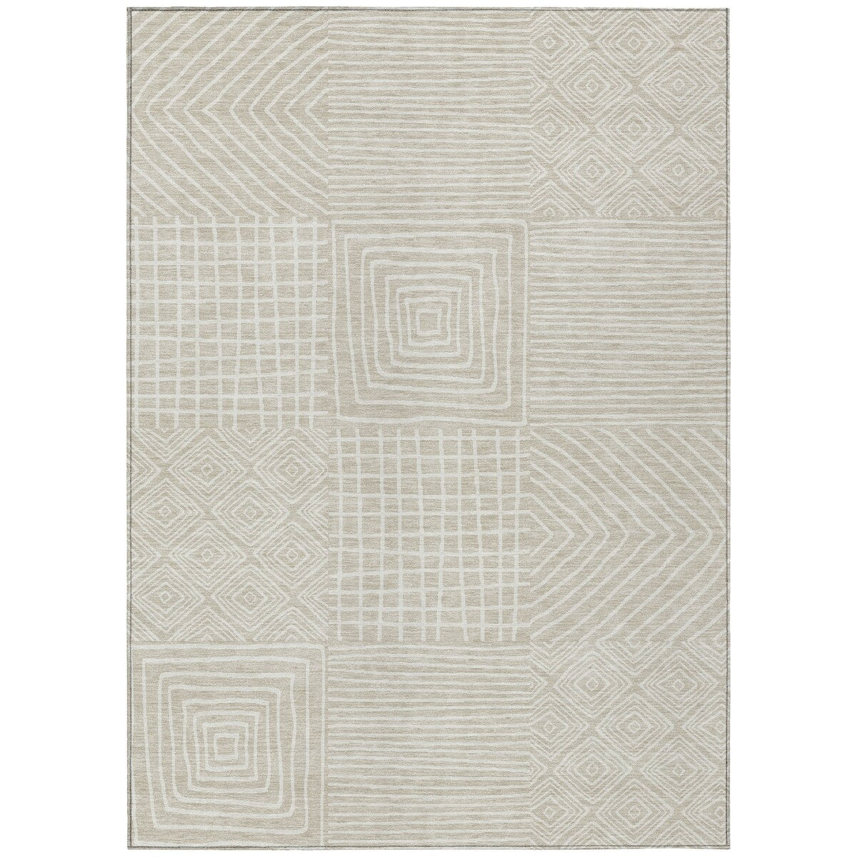 Tapis Chantille moderne en mosaïque lavable en machine pour intérieur/extérieur