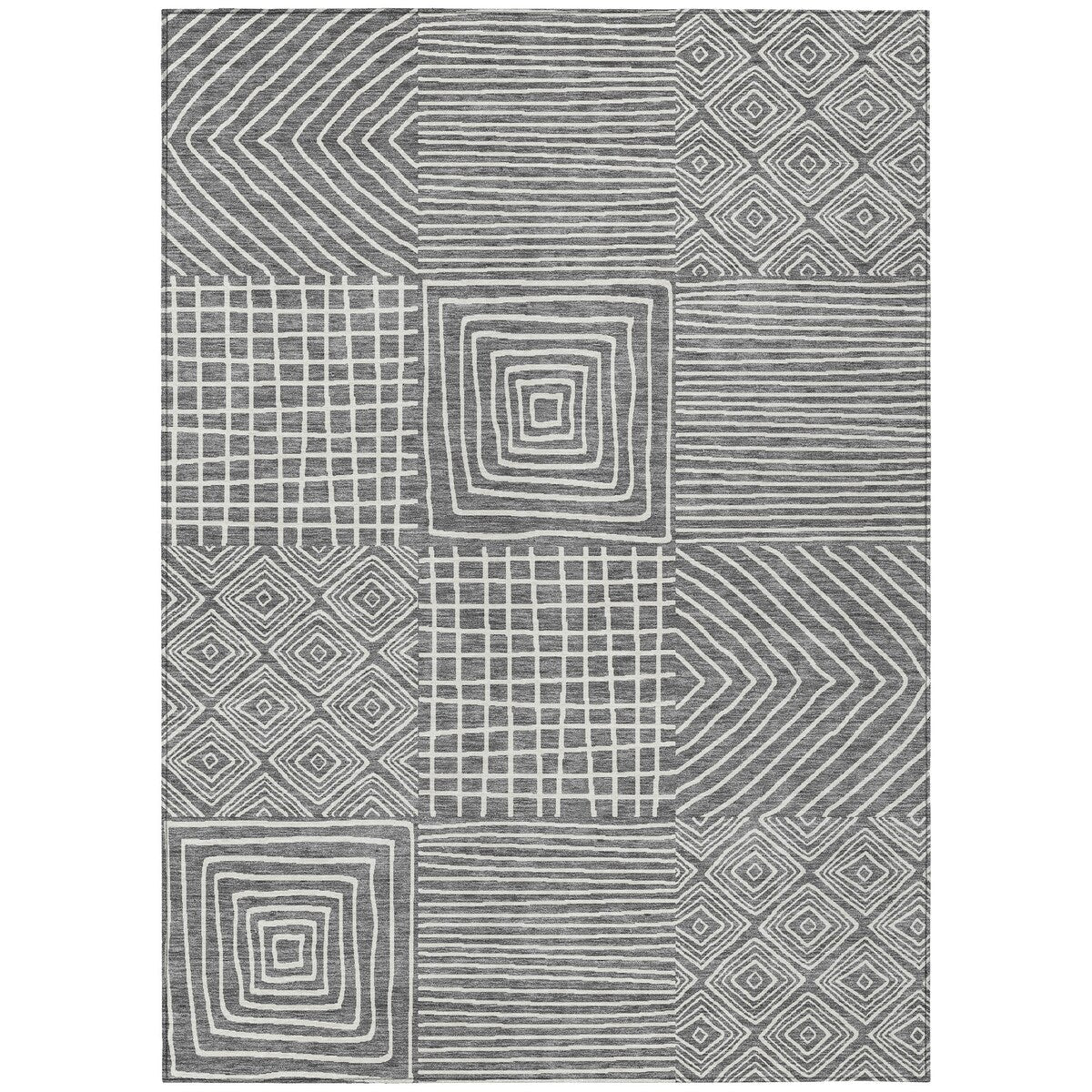 Tapis Chantille moderne en mosaïque lavable en machine pour intérieur/extérieur