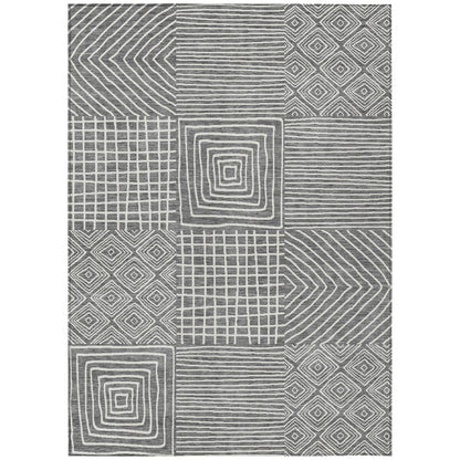 Tapis Chantille moderne en mosaïque lavable en machine pour intérieur/extérieur