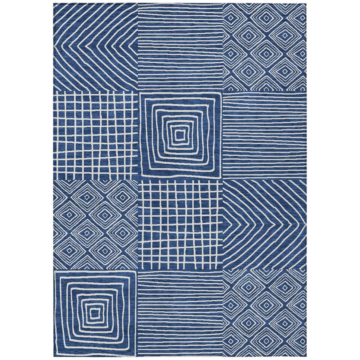 Tapis Chantille moderne en mosaïque lavable en machine pour intérieur/extérieur