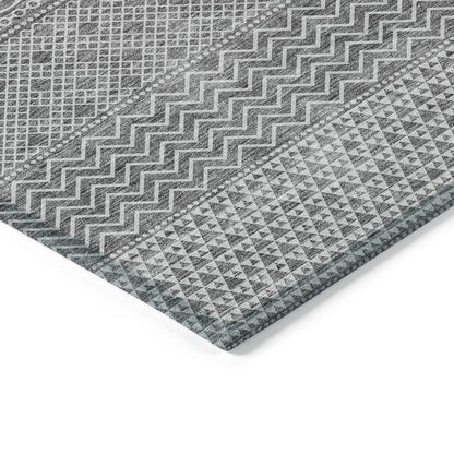 Tapis Chantille moderne à rayures lavable en machine pour intérieur/extérieur