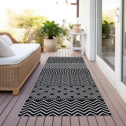Tapis Chantille moderne à rayures lavable en machine pour intérieur/extérieur