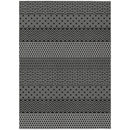 Tapis Chantille moderne à rayures lavable en machine pour intérieur/extérieur