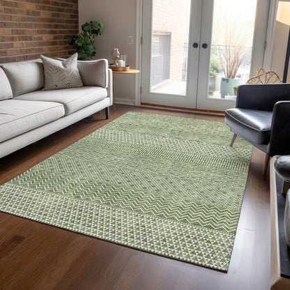 Tapis Chantille moderne à rayures lavable en machine pour intérieur/extérieur