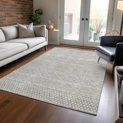 Tapis Chantille moderne à rayures lavable en machine pour intérieur/extérieur