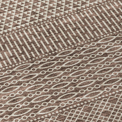 Tapis Chantille moderne à rayures lavable en machine pour intérieur/extérieur