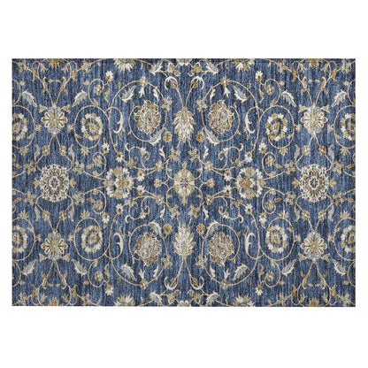 Tapis traditionnel Kashan Chantille lavable en machine pour intérieur/extérieur