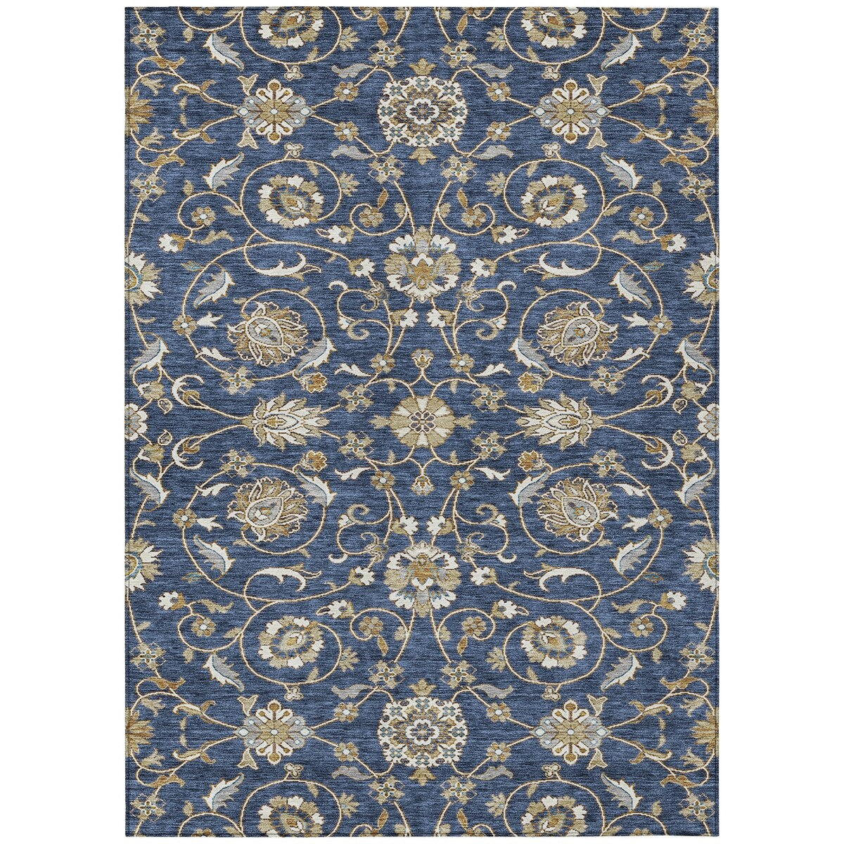 Tapis traditionnel Kashan Chantille lavable en machine pour intérieur/extérieur