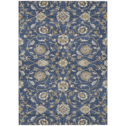 Tapis traditionnel Kashan Chantille lavable en machine pour intérieur/extérieur