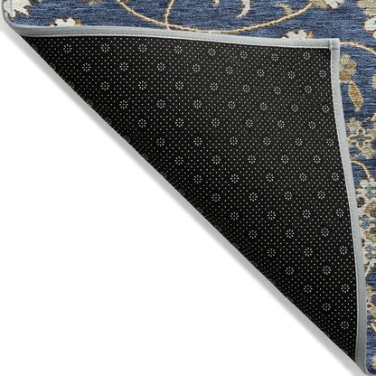 Tapis traditionnel Kashan Chantille lavable en machine pour intérieur/extérieur