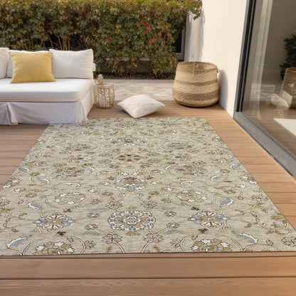 Tapis traditionnel Kashan Chantille lavable en machine pour intérieur/extérieur