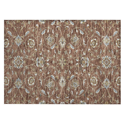 Tapis traditionnel Kashan Chantille lavable en machine pour intérieur/extérieur