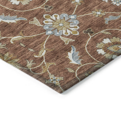 Tapis traditionnel Kashan Chantille lavable en machine pour intérieur/extérieur