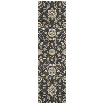 Tapis traditionnel Kashan Chantille lavable en machine pour intérieur/extérieur