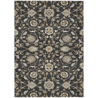 Tapis traditionnel Kashan Chantille lavable en machine pour intérieur/extérieur