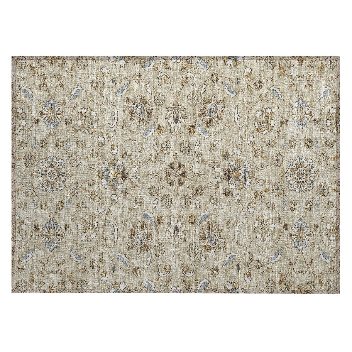 Tapis traditionnel Kashan Chantille lavable en machine pour intérieur/extérieur