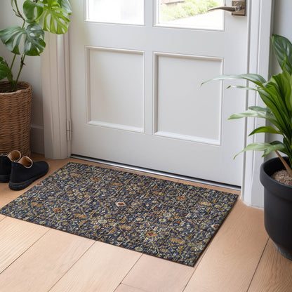 Tapis persan traditionnel Chantille lavable en machine pour intérieur/extérieur