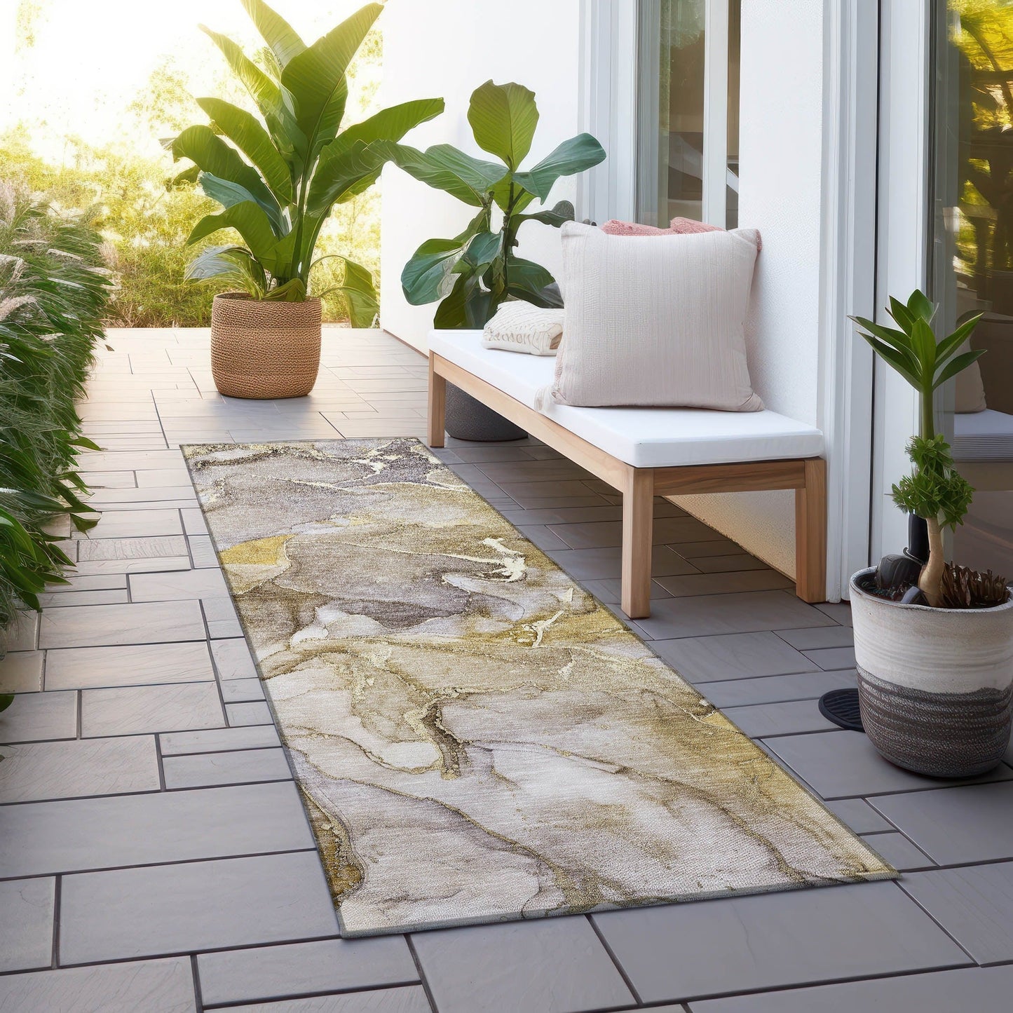 Tapis aquarelle Chantille lavable en machine pour intérieur/extérieur