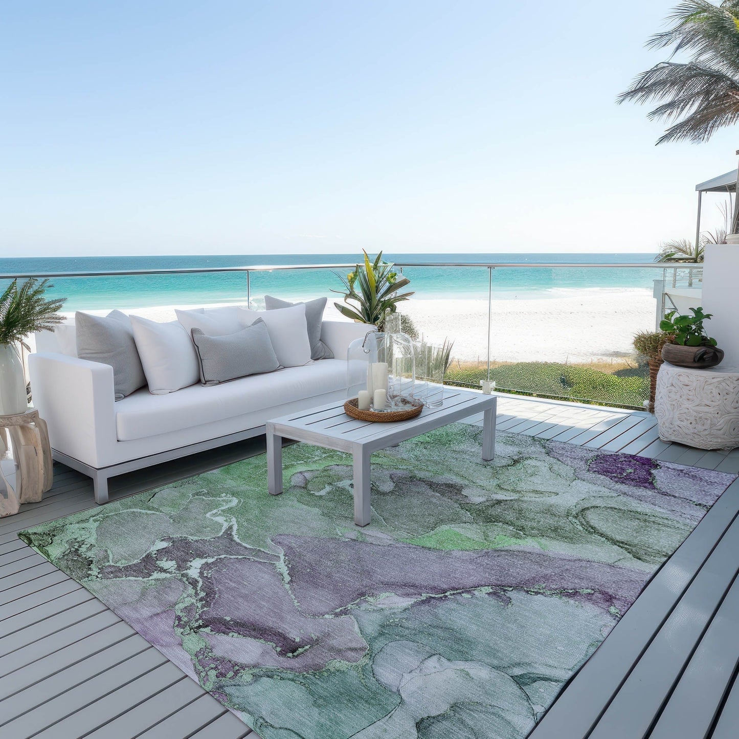 Tapis aquarelle Chantille lavable en machine pour intérieur/extérieur