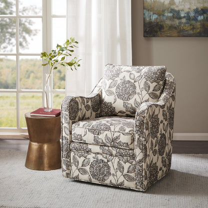 Madison Park Betty Upholstered Swivel Curved Armchair