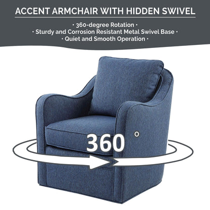 Madison Park Betty Upholstered Swivel Curved Armchair