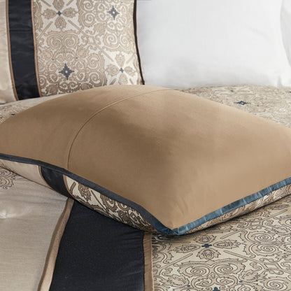 Madison Park Blaine Ensemble de couette jacquard 7 pièces avec coussins décoratifs