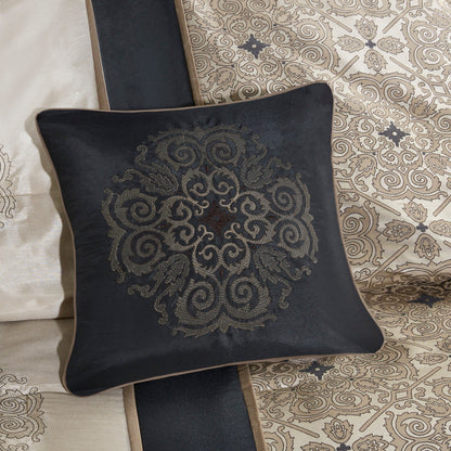 Madison Park Blaine Ensemble de couette jacquard 7 pièces avec coussins décoratifs
