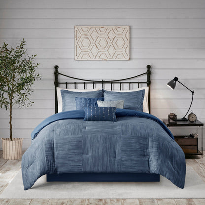 Ensemble de couette en seersucker imprimé Madison Park Clayton 7 pièces