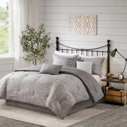 Ensemble de couette en seersucker imprimé Madison Park Clayton 7 pièces