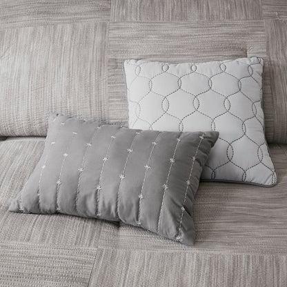 Ensemble de couette en seersucker imprimé Madison Park Clayton 7 pièces