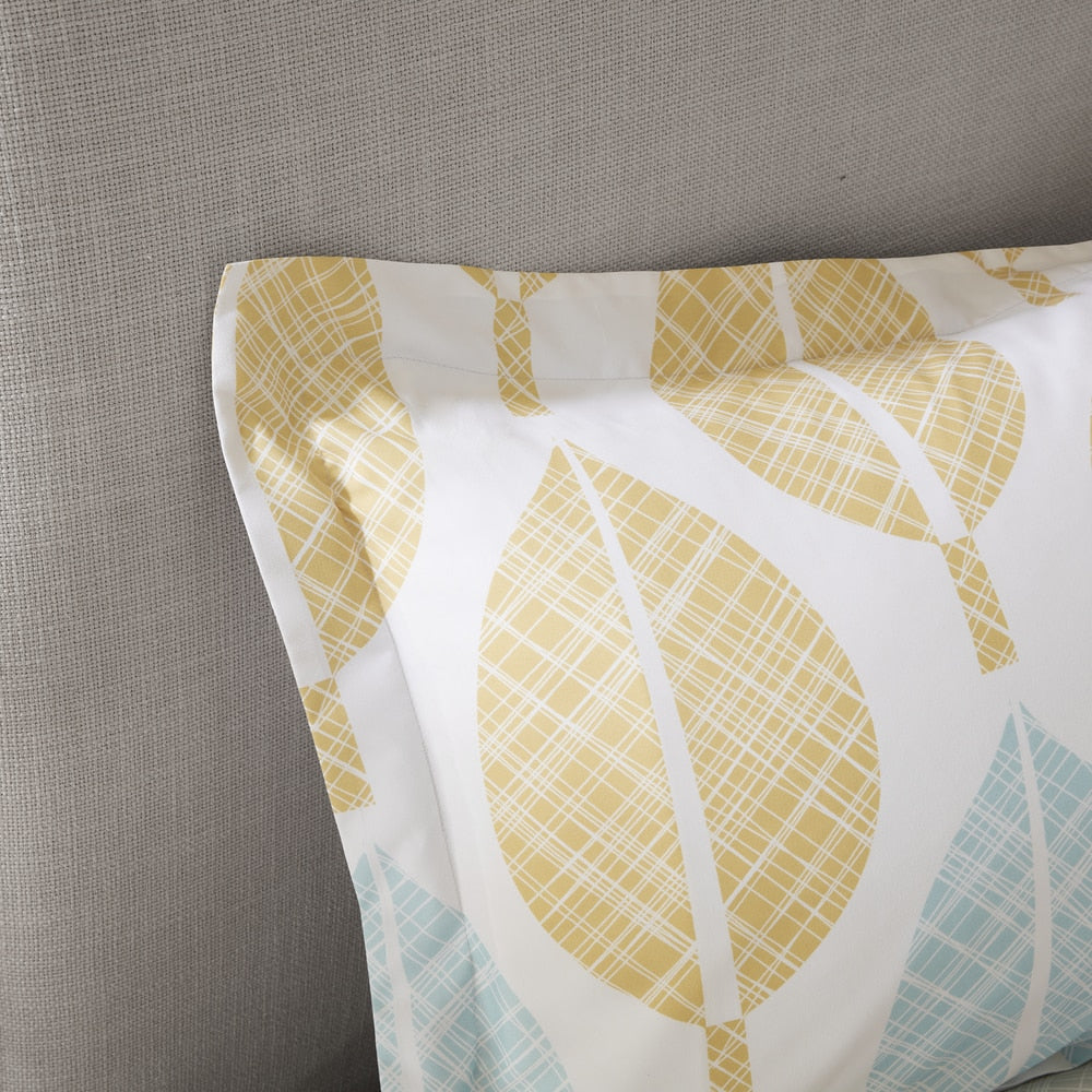 Madison Park Essentials Pelham Bay Parure de lit 9 pièces jaune/aqua avec draps en coton