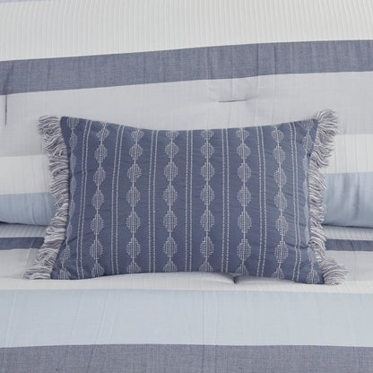 Parure de lit Madison Park Levi's bleu/naturel 5 pièces en jacquard