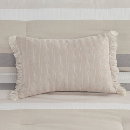 Parure de lit Madison Park Levi's bleu/naturel 5 pièces en jacquard