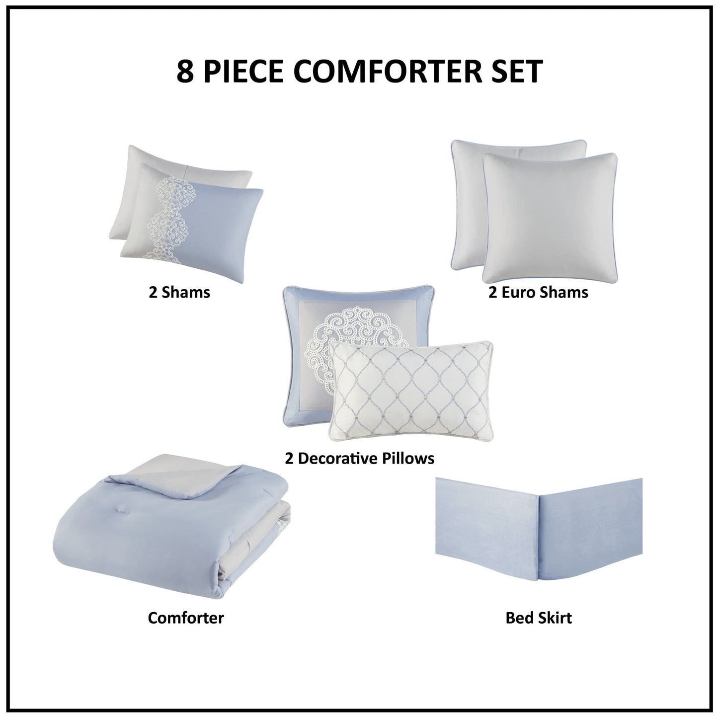 Ensemble de couette en microfibre brodée Madison Park Vera 8 pièces