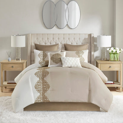 Ensemble de couette en microfibre brodée Madison Park Vera 8 pièces