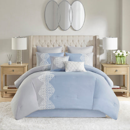 Ensemble de couette en microfibre brodée Madison Park Vera 8 pièces