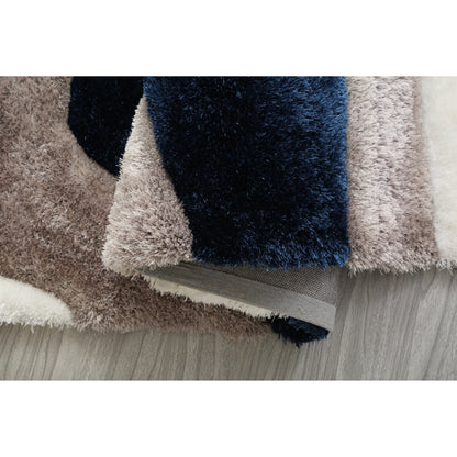 Tapis à poils longs Mateos au design abstrait