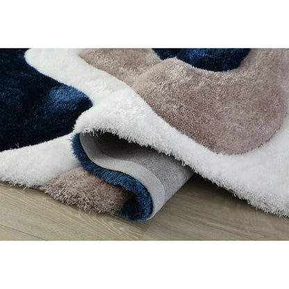 Tapis à poils longs Mateos au design abstrait