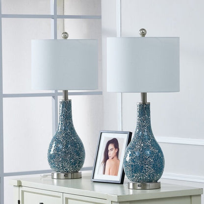 Ensemble de lampes de table en verre avec port USB (lot de 2)