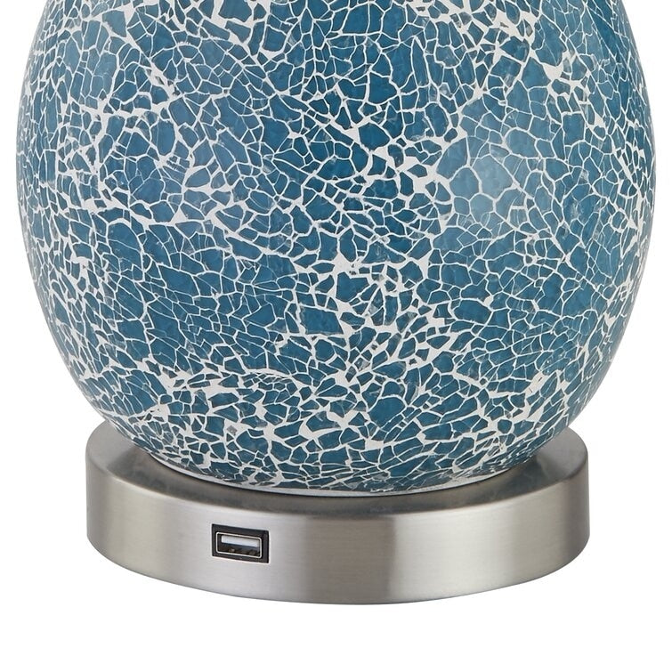 Ensemble de lampes de table en verre avec port USB (lot de 2)