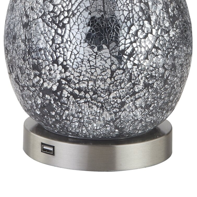 Ensemble de lampes de table en verre avec port USB (lot de 2)